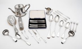 Mixed silver & silver plated wares, to i