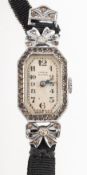 A lady's silver Art Deco cocktail watch