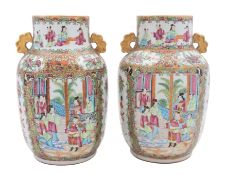 A pair of Chinese Canton famille rose en