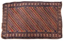 A Derbend rug, the light brown, indigo a