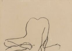 * Roger Hilton (British, 1911-1975) - A Nude study - Chalk on paper - Unsigned - 17 x 23.