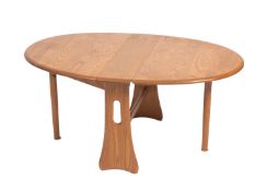A blonde elm drop leaf occasional table by Ercol, mid 20th Century.