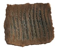 *Jason Wason [b 1946] a stoneware slab built Fragment dish of arbitrary square form with blue