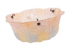 A moulded and tinted glass ceiling light shade,
