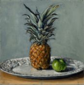 * Peter Mallison (British 1943-2025) - Still life pineapple - Oil on canvas - Signed lower left