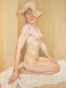 * Peter Mallison (British 1943-2025) - 'The Straw Hat' - Oil on canvas - Signed lower right -