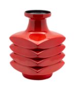 Cari Zalloni for Steuler, a pottery Facette lamp base of vivid red colour, embossed marks to base,