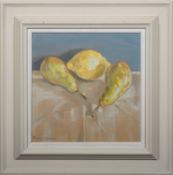 * Peter Mallison (British 1943-2025) - Still life study of lemon and pears - Oil on canvas -