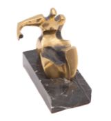 M.Fiarre, in the manner of Henry Moore, a bronze model of an abstract reclining figure,