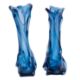 Five pieces of art glass comprising a Holgaard shallow bowl a pair of cobalt blue vases attributed - Image 2 of 2