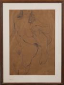 J Norton (?) (20th Century school) - A nude study - Pencil on paper - Indistinctly signed lower