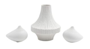 A pair of Rosenthal Studio Line 'Pollo' vases after a design by Tapio Wirkkala, green marks,
