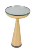 A brass and mirrored glass occasional table in the style of Max Ingrand, circa 1980.