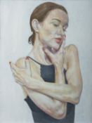 * Peter Mallison (British 1943-2025) - Figure in a black dress - Oil on canvas - Unsigned -