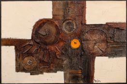 Brandon Cross (20th Century) - Brutalist abstract - Oils on board - Signed lower right - 49.