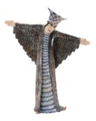 Amanda Popham [Contemporary] a stoneware sculpture The Feather Cape,