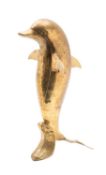 A gilt brass model of a dolphin,