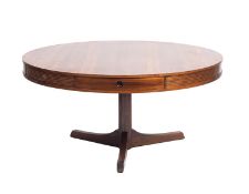 Robert Heritage (1927-2008) for Charlie Shine a rosewood drum table, circa 1955.