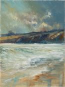 Ian Sherman (Contemporary) - 'Changeable Day on Pendower Beach' Cornwall - Watercolour and