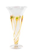 Attributed to Stevens and Williams a clear glass vase of footed trumpet shape with undulate rim