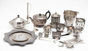 A large quantity of silver plated wares,