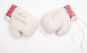 A pair of Lonsdale white leather boxing