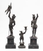 A pair of Continental spelter models of