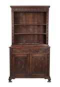 A carved oak dresser in Jacobean style,