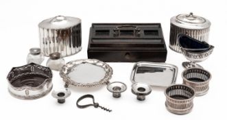 Various plated wares, to include two tea