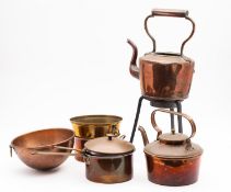 A collection of domestic metalware, 19th
