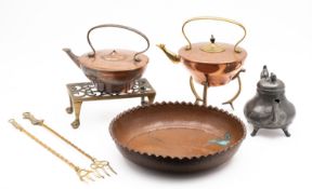 A collection of domestic metalware, 19th