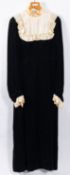 A 1960s Quad velvet and lace evening dre