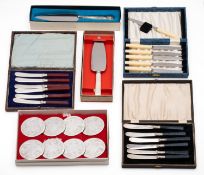 10 Various cased sets of flatware/ cutle