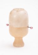 A Victorian alabaster peep egg viewer. O