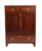 A George III mahogany dwarf linen press,