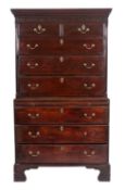 A George III mahogany chest on chest,
