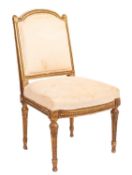 A giltwood and composition side chair in Louis XVI style,