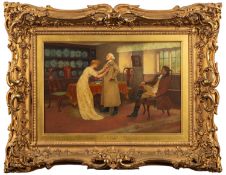 John Arthur Lomax (British, 1857-1923) - 'His Only Rival' - Oil on board - Signed lower left - 29.