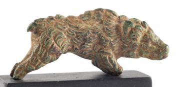 A ROMAN BRONZE MODEL OF A BOAR, CIRCA 2ND-3RD CENTURY A.D.,