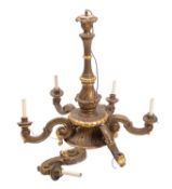 A large Italian painted and giltwood six light chandelier,