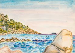 Vivien John (British, 1914-1994) - South East Asian coastal scene - Watercolour on paper - 22.