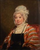 Early 19th Century school - A portrait study of 'Mrs Mary Briscoe (nee Winthorp)' - Oil on board