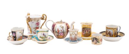 A mixed lot of Continental porcelain,