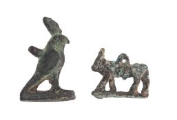 Two Egyptian bronze amulets, Late Period, 664-332 B.