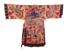 A Chinese silk dragon robe,