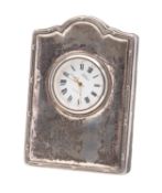 R. Carr, England, a silver easel clock,