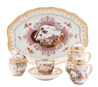 A Meissen part cabaret set in 18th century style,