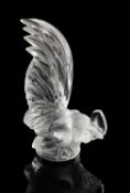 Lalique Cristal Coq Nain car mascot or paperweight in the form of a cockerel acid etched upper case
