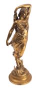 After Emile Laporte (French, 1858-1907), a gilt bronze of model of a maiden,