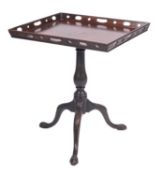 A mahogany tray-top occasional table in George III style,